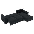 ECKSOFA Anthrazit Lederlook  - Chromfarben/Anthrazit, KONVENTIONELL, Kunststoff/Textil (293/195cm) - Carryhome