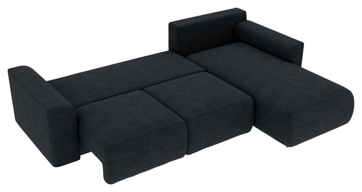 ECKSOFA in Lederlook Anthrazit  293/195 cm  - Chromfarben/Anthrazit, KONVENTIONELL, Kunststoff/Textil (293/195cm) - Carryhome