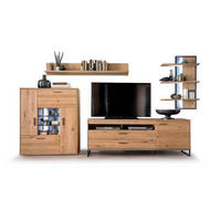 HYLLKOMBINATION  i ekfärgad  338/204/50 cm  - svart/ekfärgad, Design, metall/trämaterial (338/204/50cm) - Livetastic