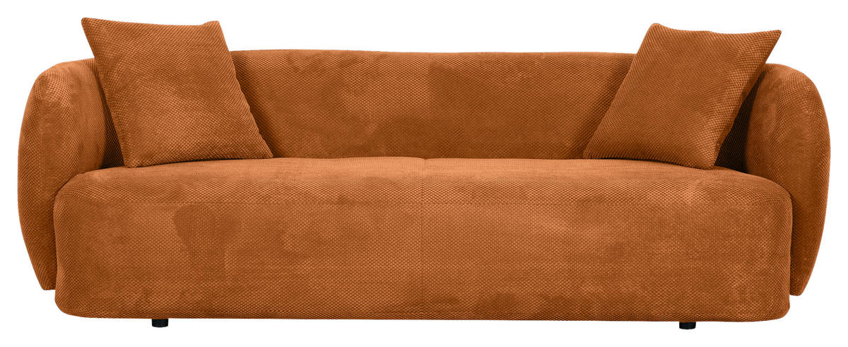 BIGSOFA in Flachgewebe Kupferfarben  - Schwarz/Kupferfarben, Konventionell, Kunststoff/Textil (228/73/103cm) - Ambia Home