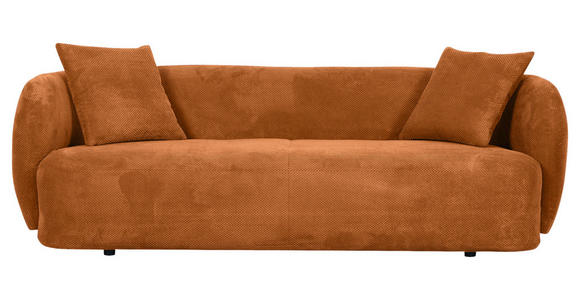 BIGSOFA Flachgewebe Kupferfarben - Schwarz/Kupferfarben, KONVENTIONELL, Kunststoff/Textil (228/73/103cm) - Ambia Home