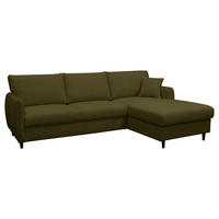 ECKSOFA LAPIT in Chenille Grün  240/170 cm  - Schwarz/Grün, Design, Holz/Textil (240/170cm) - MID.YOU
