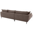 ECKSOFA  in Webstoff Braun  196/304 cm  - Schwarz/Braun, KONVENTIONELL, Textil/Metall (196/304cm) - Hom`in