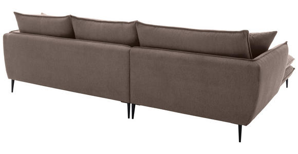 ECKSOFA  in Webstoff Braun  196/304 cm  - Schwarz/Braun, KONVENTIONELL, Textil/Metall (196/304cm) - Hom`in