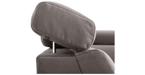 ECKSOFA Taupe Mikrofaser  - Taupe/Chromfarben, KONVENTIONELL, Textil/Metall (206/271cm) - Carryhome