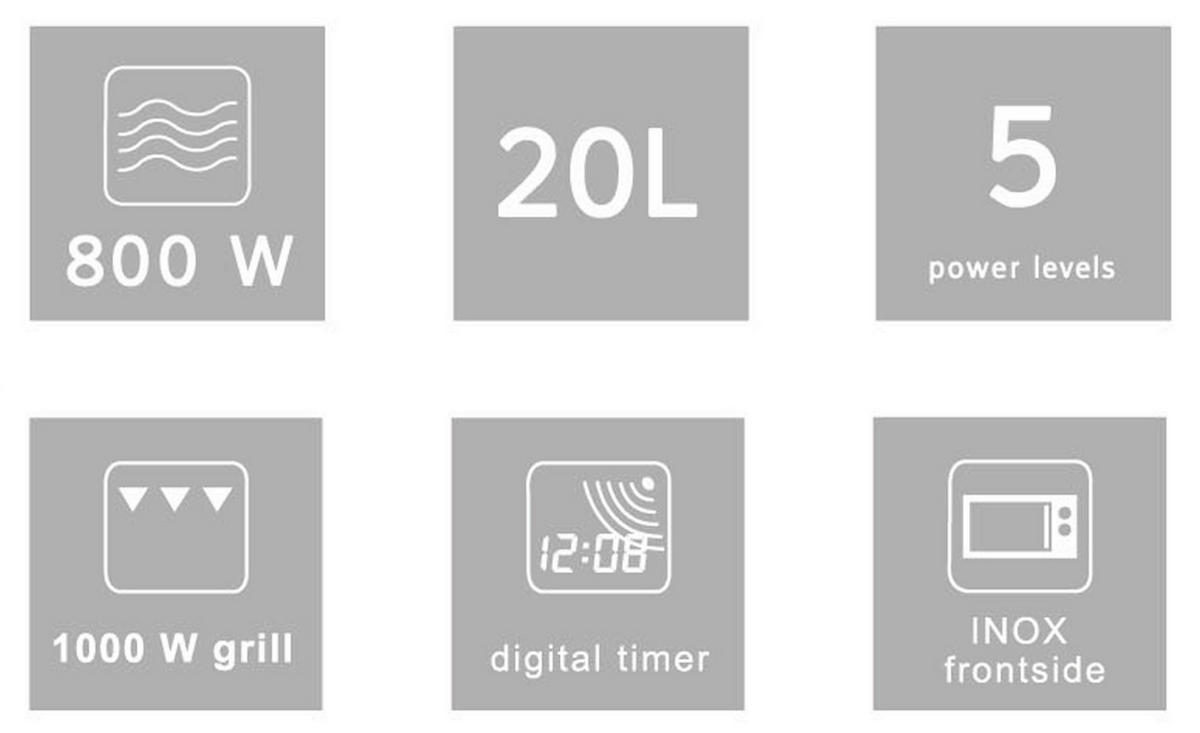 MIKROWELLE 432006  - Edelstahlfarben/Schwarz, Trend, Kunststoff (44/25,3/35cm) - Silva Homeline