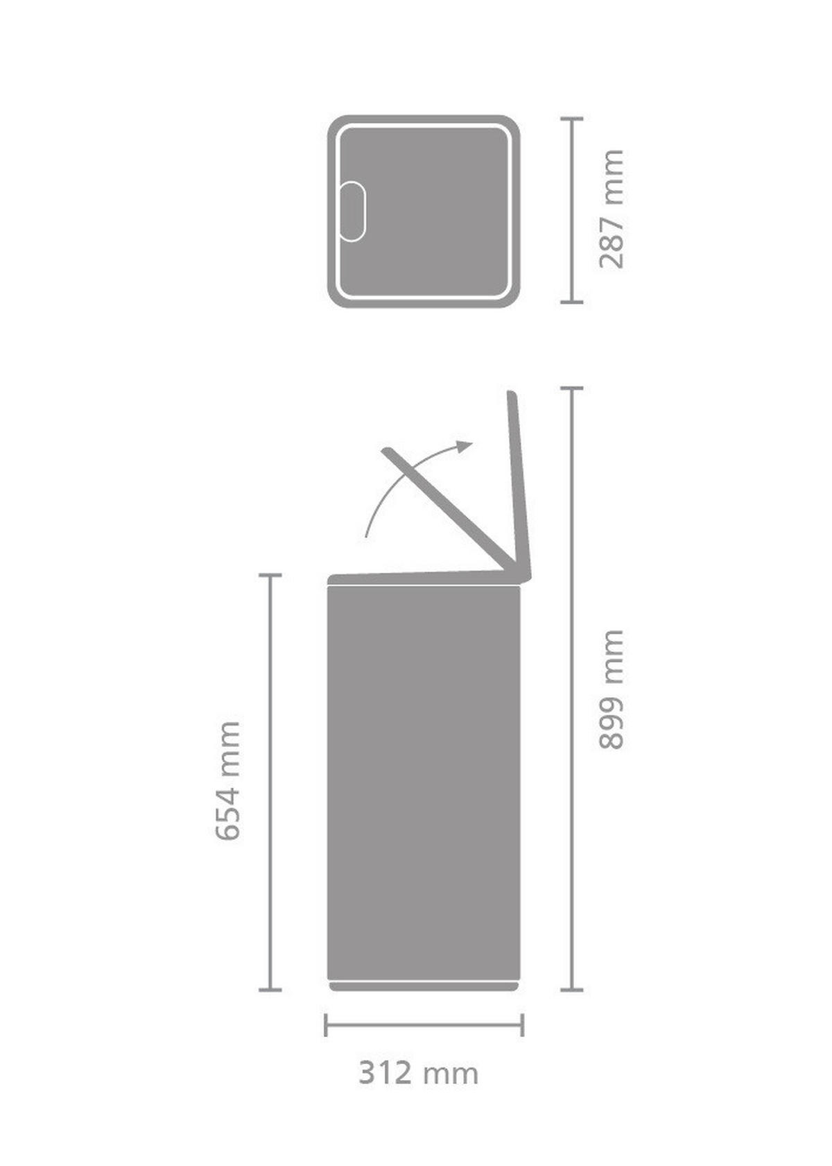 KANTA SA PAPUČICOM  30 l   - antracit/platinasta, Dizajnerski, metal/plastika (28/65/30,5cm) - Brabantia