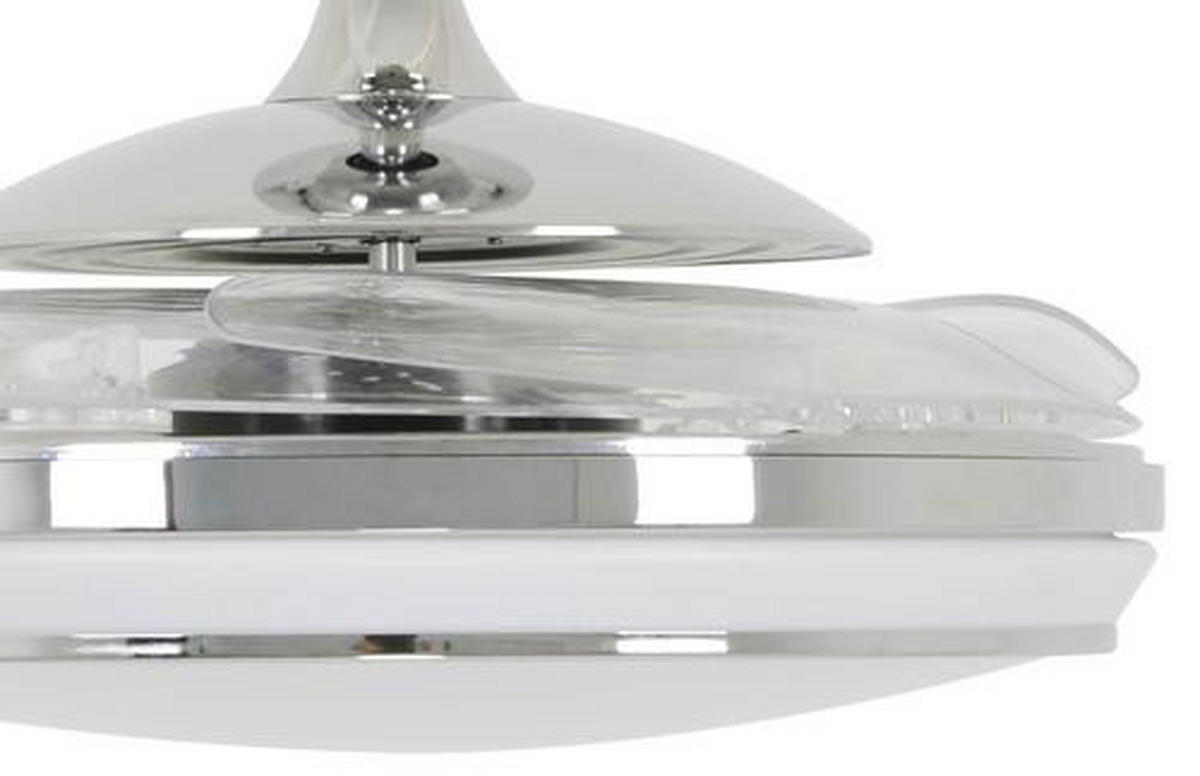 DECKENVENTILATOR  122/41 cm    - Chromfarben/Transparent, Basics, Kunststoff/Metall (122/41cm) - P & B