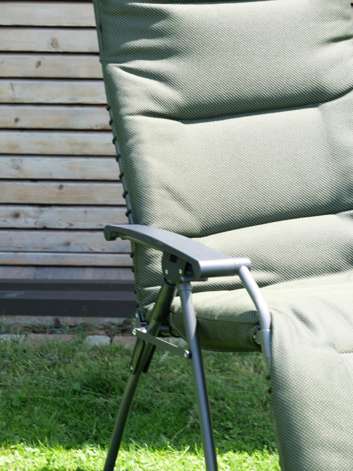 GARTEN-RELAXSESSEL Stahl  - Dunkelgrün, KONVENTIONELL, Kunststoff/Textil (71/130/64cm)