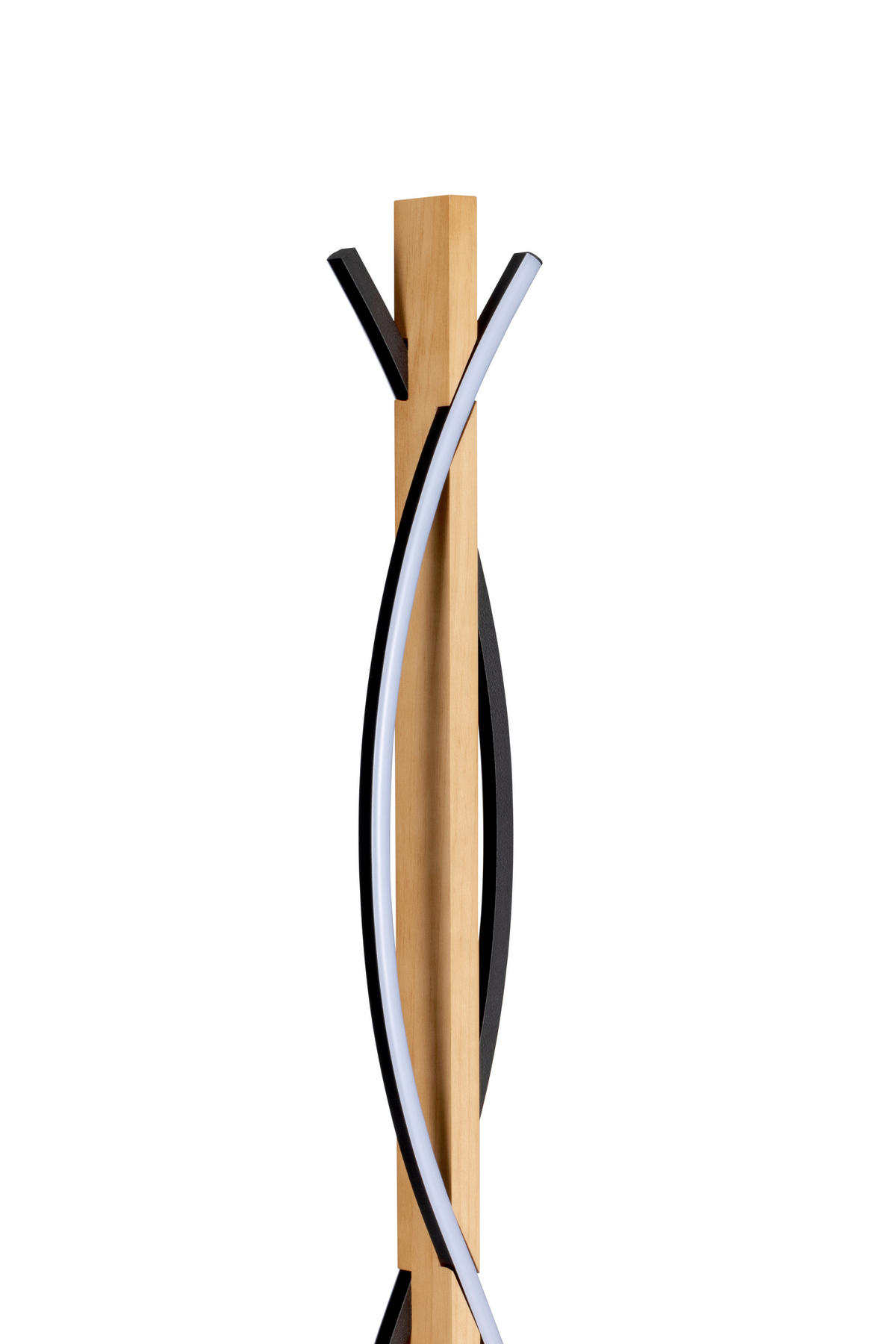 LED-STEHLEUCHTE Zhang 22/130/16 cm   - Schwarz/Kieferfarben, Design, Holz/Kunststoff (22/130/16cm) - Novel