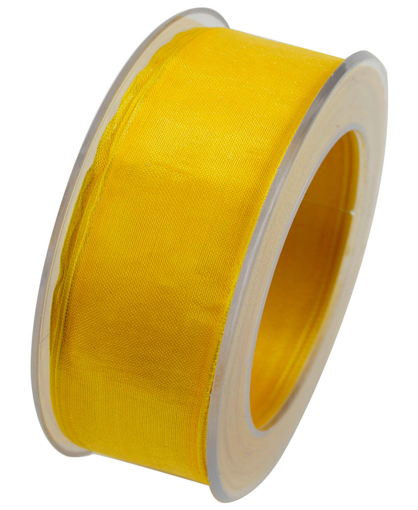 GESCHENKBAND  - Gelb, Basics, Kunststoff (4cm)