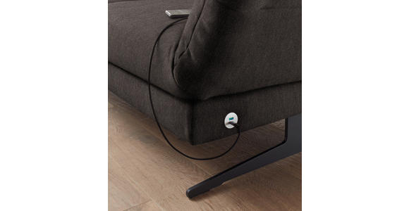 ECKSOFA Dunkelbraun Flachgewebe  - Dunkelbraun/Schwarz, Design, Textil/Metall (176-217/279-327cm) - Dieter Knoll