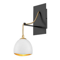 WANDLEUCHTE Nula 33/20,6/12,7 cm   - Goldfarben/Weiß, Design, Metall (33/20,6/12,7cm) - Elstead Lighting