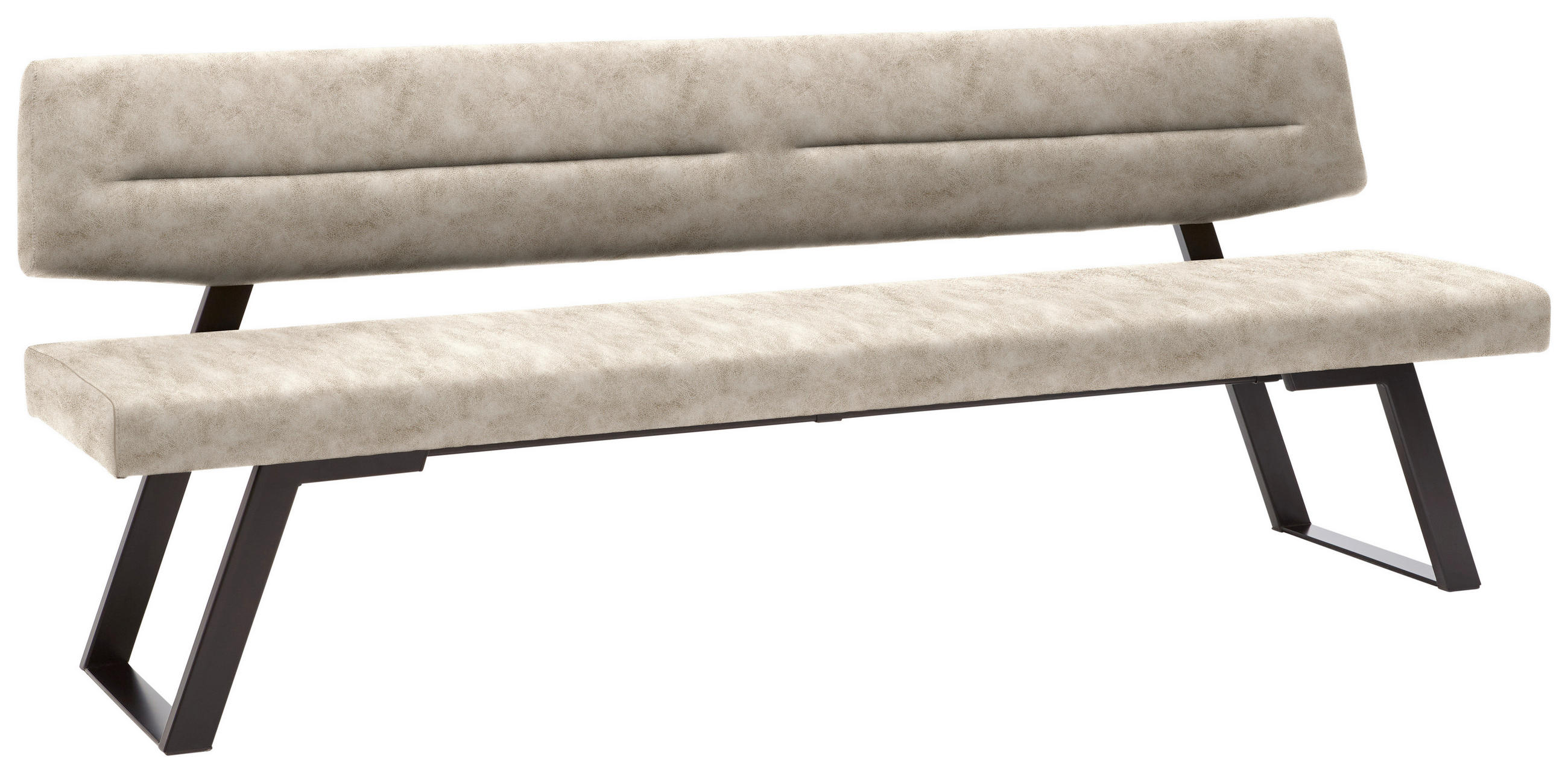 SITZBANK 220/85/58 cm  in Naturfarben  - Schwarz/Naturfarben, Design, Textil/Metall (220/85/58cm) - Dieter Knoll