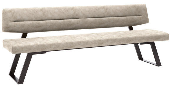 SITZBANK 150/85/58 cm in Naturfarben - Schwarz/Naturfarben, Design, Textil/Metall (150/85/58cm) - Dieter Knoll