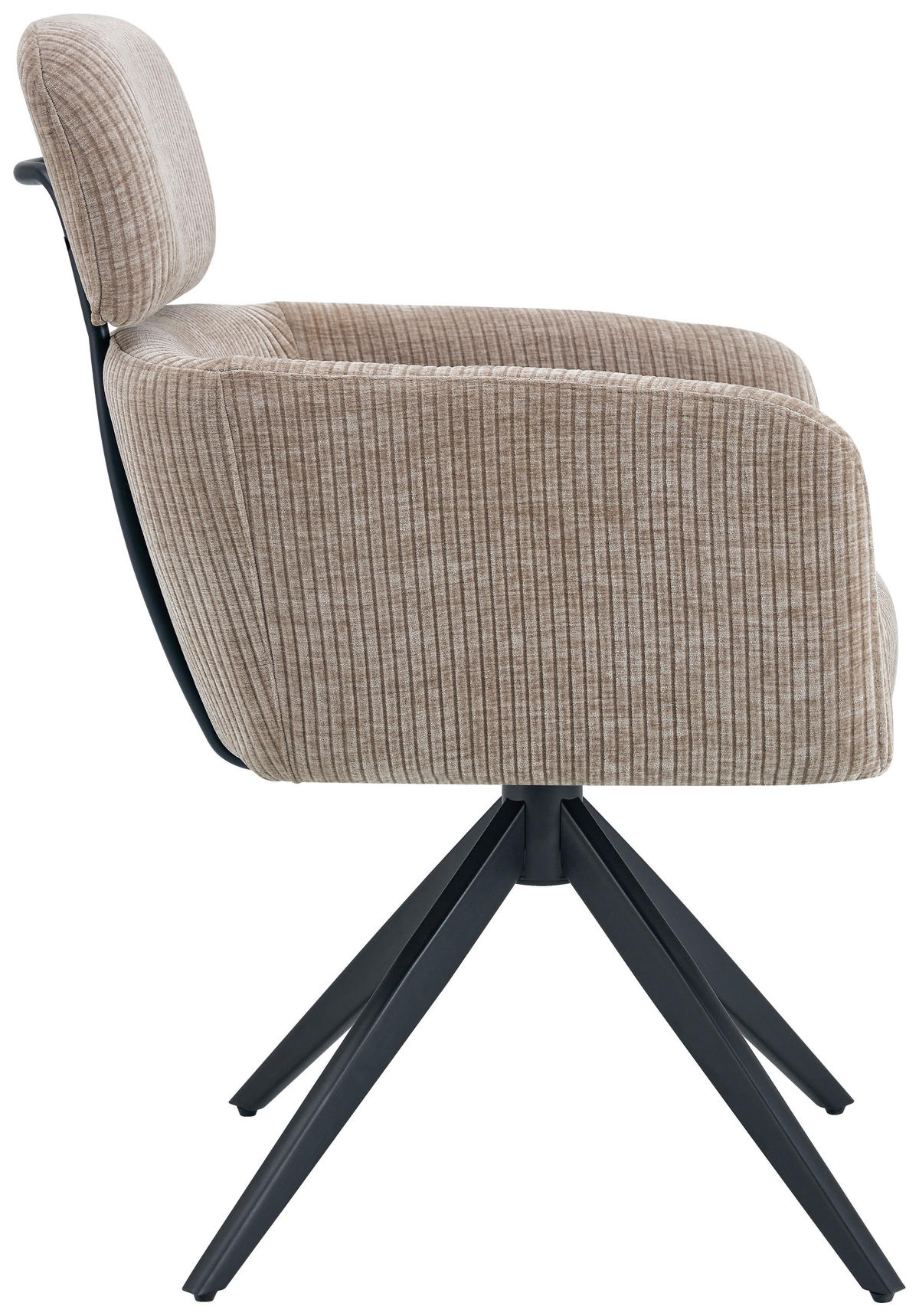 ARMLEHNSTUHL  in Eisen Cord  - Beige/Schwarz, KONVENTIONELL, Holz/Textil (60/87,5/68cm) - Livetastic