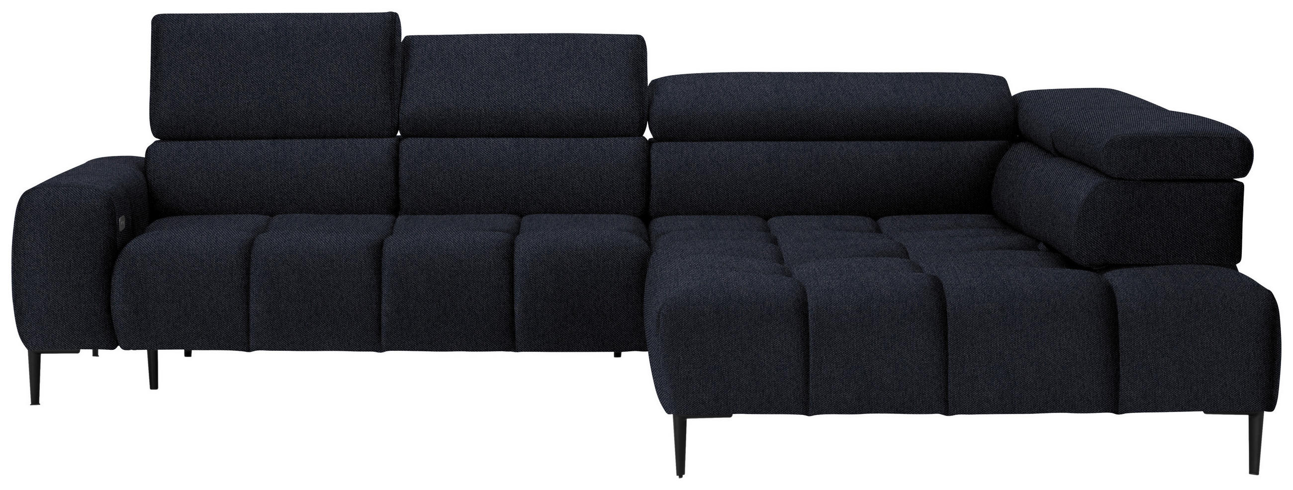 ECKSOFA in Webstoff Schwarz  - Schwarz, Design, Textil/Metall (300/216cm) - Welnova