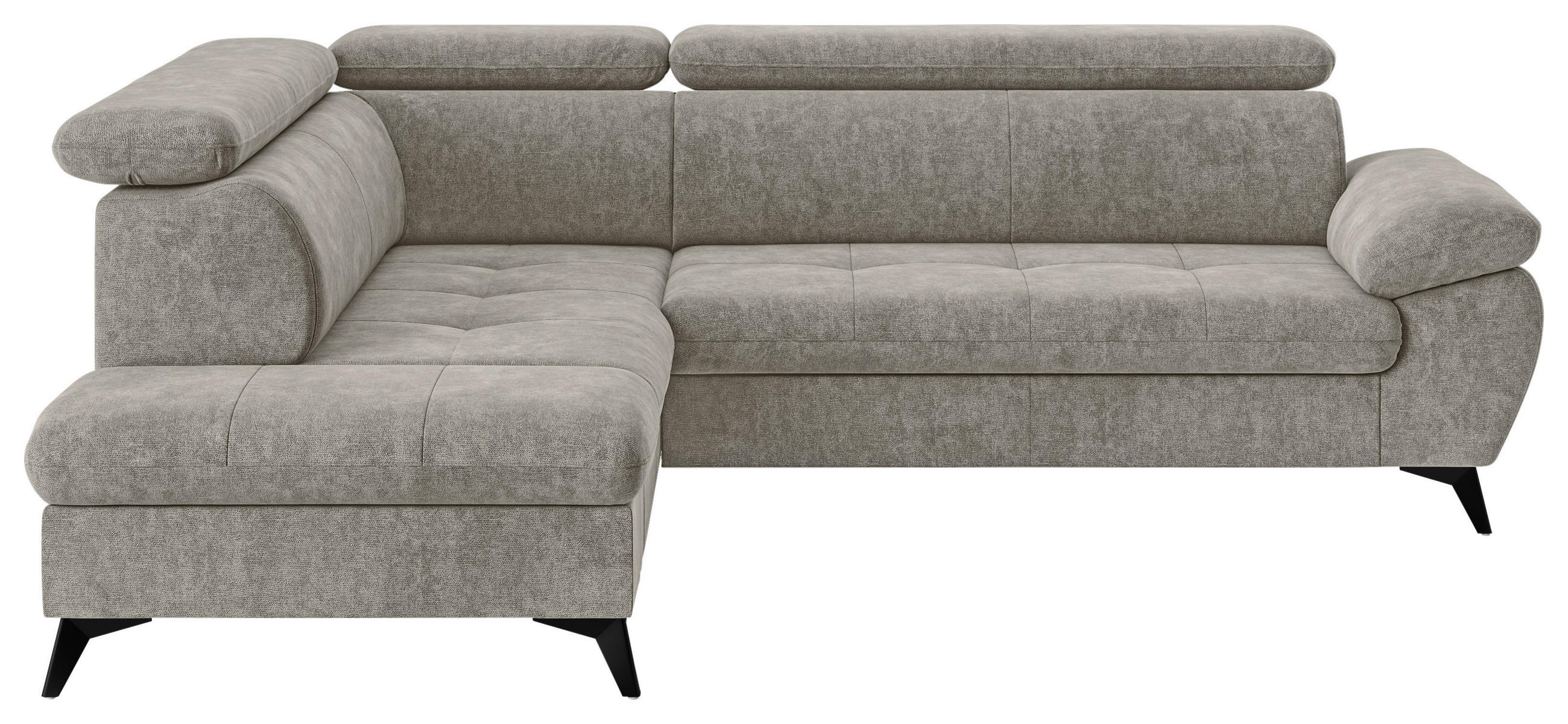 ECKSOFA in Schlammfarben  - Schlammfarben/Schwarz, Textil/Metall (207/265cm) - MID.YOU