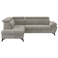 ECKSOFA in Schlammfarben  - Schlammfarben/Schwarz, Textil/Metall (207/265cm) - MID.YOU