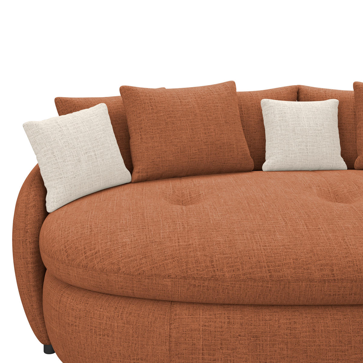 MEGASOFA Chenille Terracotta  - Terracotta/Schwarz, Trend, Kunststoff/Textil (238/80/140cm) - MID.YOU