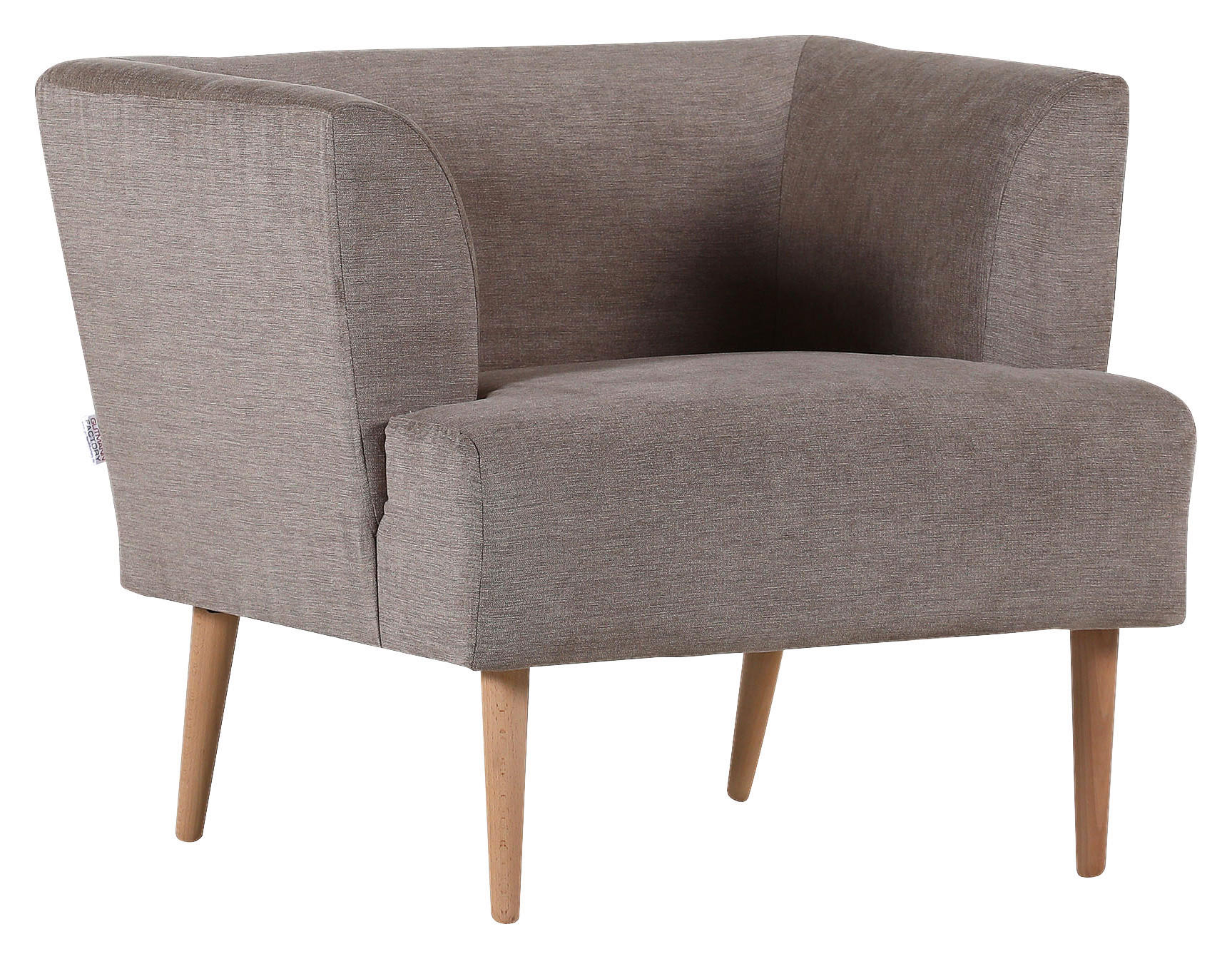 SESSEL Mikrofaser Schlammfarben    - Schlammfarben/Buchefarben, Design, Holz/Textil (85/71/80cm) - Hom`in