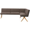 ECKBANK 238/172 cm Webstoff Braun Eiche vollmassiv   - Eichefarben/Braun, KONVENTIONELL, Holz/Textil (238/172cm) - Linea Natura