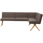 ECKBANK 218/172 cm Webstoff Braun Eiche vollmassiv   - Eichefarben/Braun, KONVENTIONELL, Holz/Textil (218/172cm) - Linea Natura