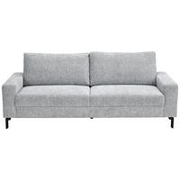 3-SITZER-SOFA in Flachgewebe Hellgrau  - Hellgrau/Schwarz, Design, Textil/Metall (218/86/97cm) - Hom`in