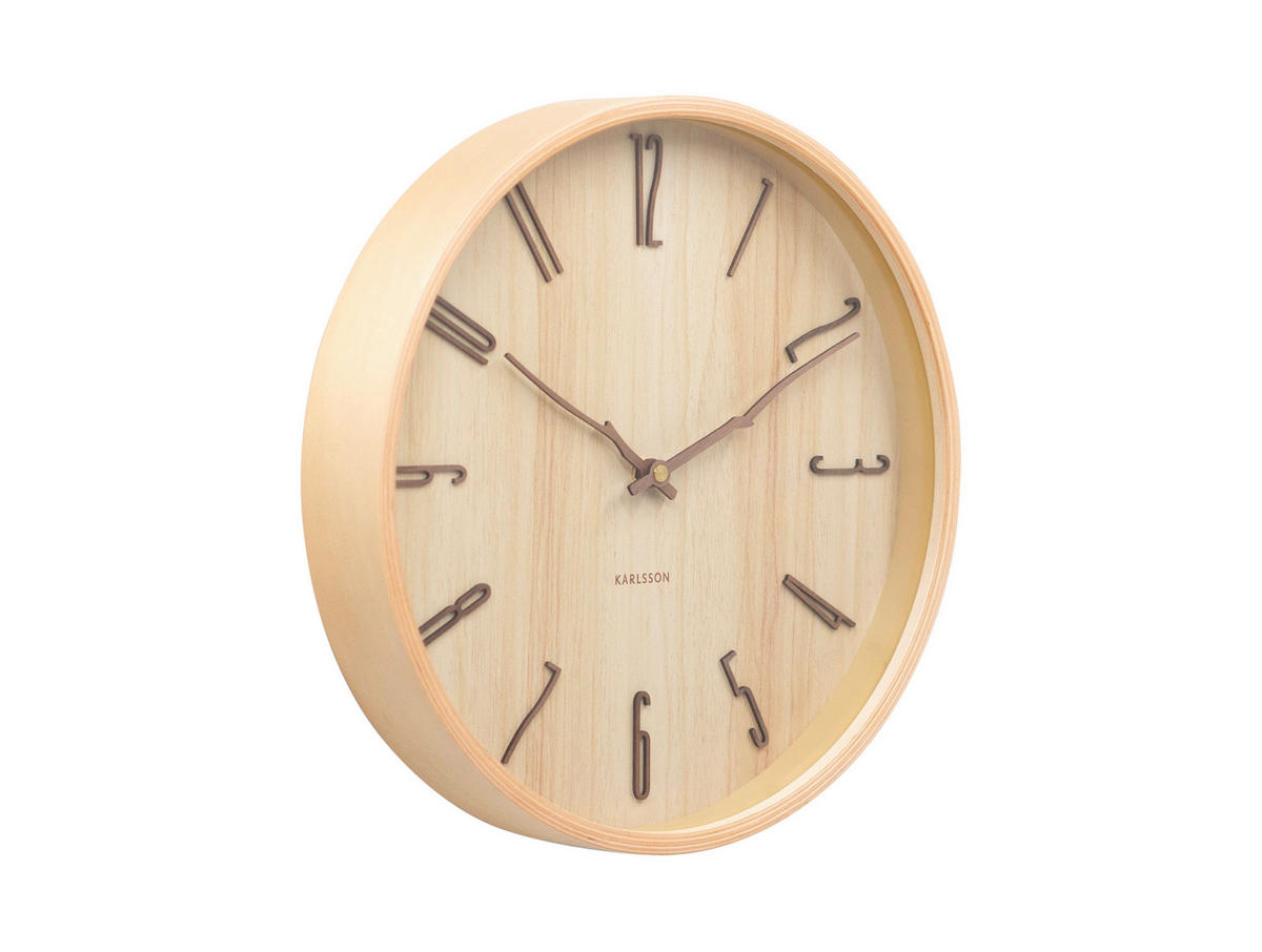 WANDUHR Rama Braun  - Braun, Basics, Holzwerkstoff (30cm) - Karlsson