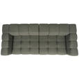 BIGSOFA in Flachgewebe, Leinenoptik Olivgrün  - Schwarz/Olivgrün, Design, Textil/Metall (262/66/113cm) - Emilio Belluti