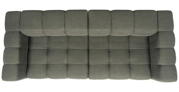 BIGSOFA in Flachgewebe, Leinenoptik Olivgrün - Schwarz/Olivgrün, Design, Textil/Metall (262/66/113cm) - Emilio Belluti