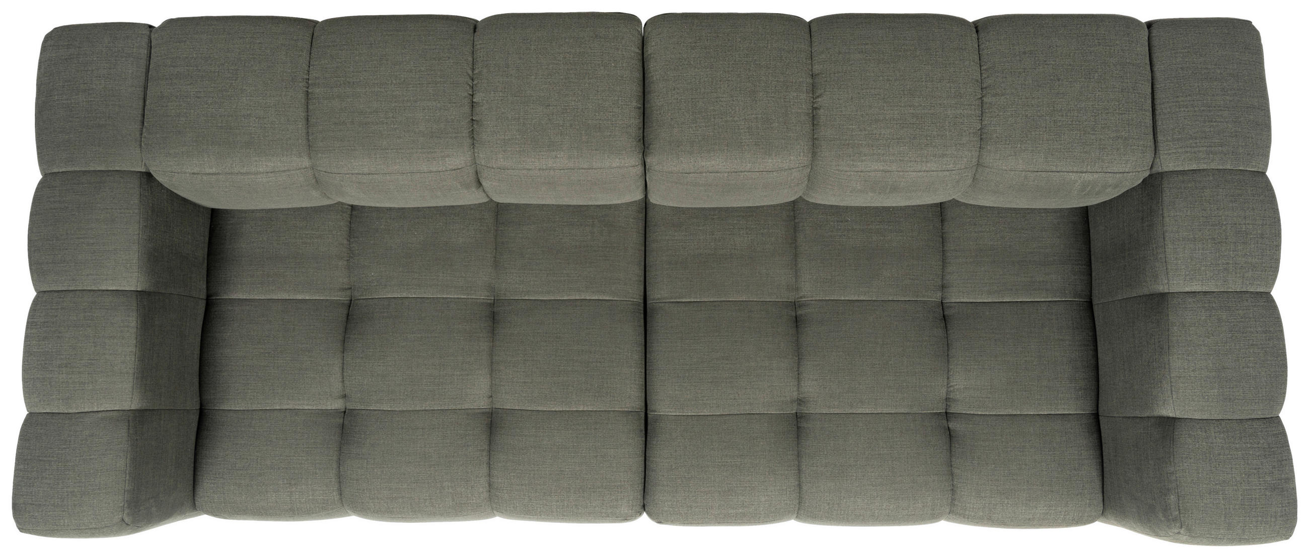 BIGSOFA Flachgewebe, Leinenoptik Olivgrün  - Schwarz/Olivgrün, Design, Textil/Metall (262/66/113cm) - Emilio Belluti
