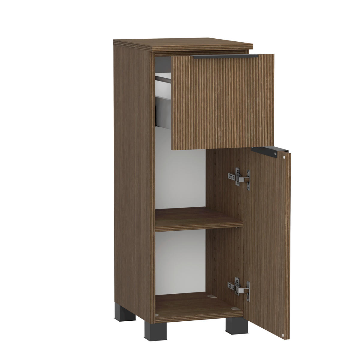 UNTERSCHRANK 30/79 /35 cm   - Dunkelbraun/Schwarz, Natur, Holzwerkstoff/Kunststoff (30/79 /35cm) - Held