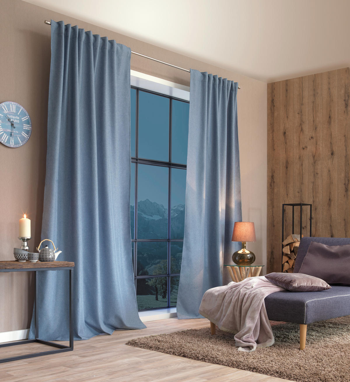 THERMOVORHANG blickdicht  - Blau, KONVENTIONELL, Textil (135/245cm)