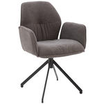 ARMLEHNSTUHL  Lederauswahl, Stoffauswahl Chenille  - Schwarz/Grau, Design, Textil (66/89/66cm) - Dieter Knoll