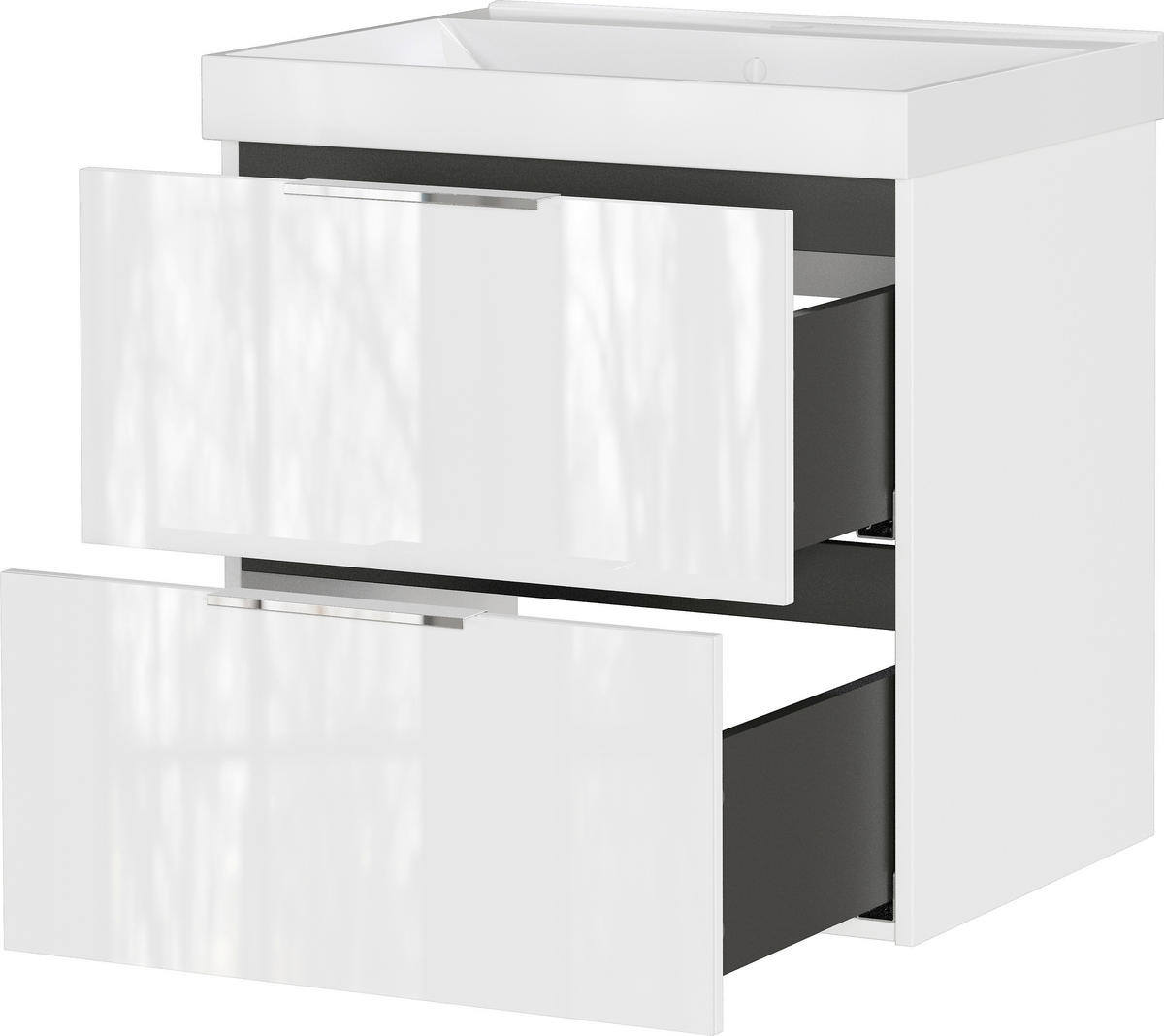 WASCHTISCHKOMBI  - Chromfarben/Weiß, Design, Glas/Keramik (61/65/46cm) - Germania