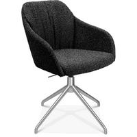 ARMLEHNSTUHL  in Aluminium Flachgewebe  - Anthrazit/Alufarben, Design, Textil/Metall (58/81,5-84,5/60cm) - Johann Jakob