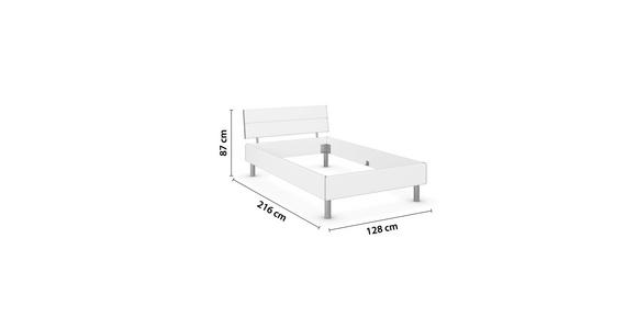 BETT 120/200 cm  in Weiß  - Alufarben/Weiß, Design, Holzwerkstoff/Metall (120/200cm) - Carryhome