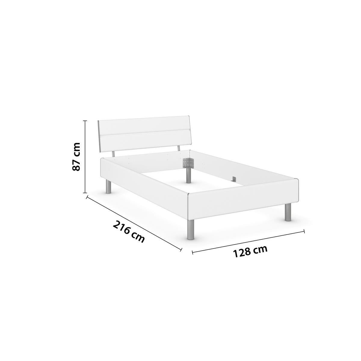 BETT 120/200 cm  in Weiß  - Alufarben/Weiß, Design, Metall (120/200cm) - Carryhome