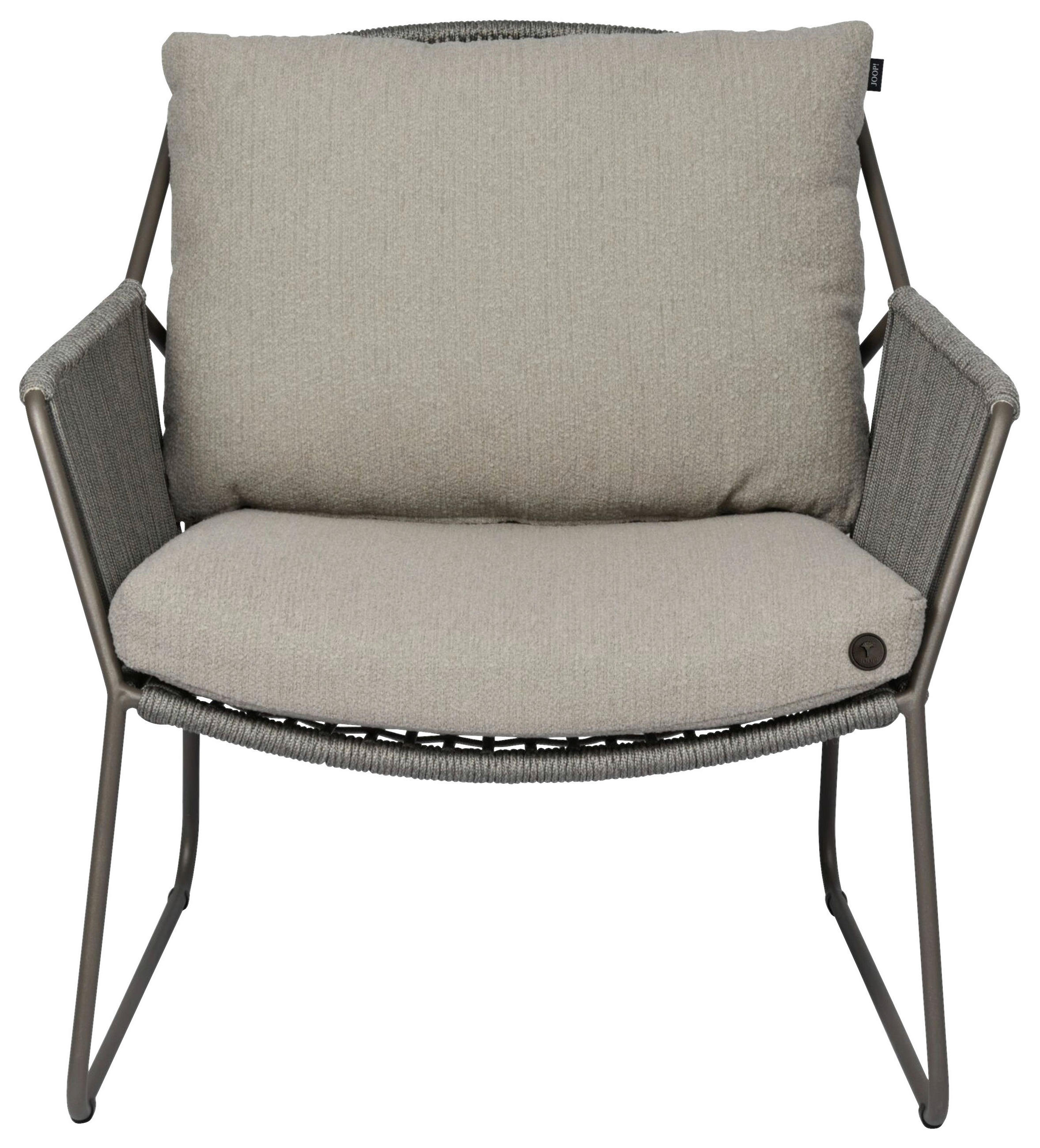 LOUNGESESSEL Schlammfarben, Taupe Edelstahl  - Taupe/Schlammfarben, Basics, Textil/Metall (79/84,7/82cm) - Joop!