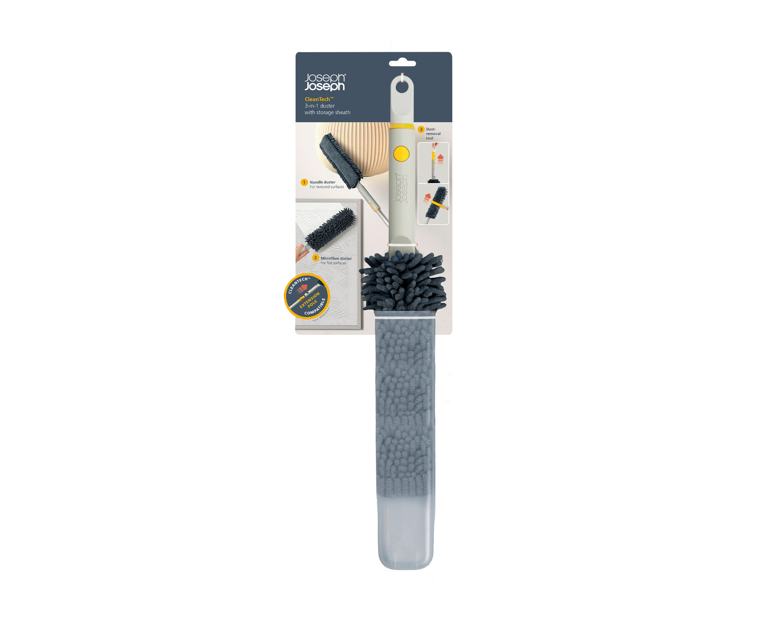 OMELO ZA BRISANJE PRAHU - rumena/siva, Basics, umetna masa (8/53/4cm) - Joseph Joseph