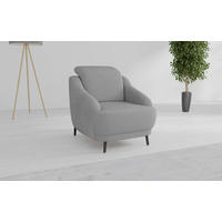 SESSEL in Mikrofaser Grau  - Schwarz/Grau, MODERN, Textil/Metall (87/93/104cm) - Sit & More