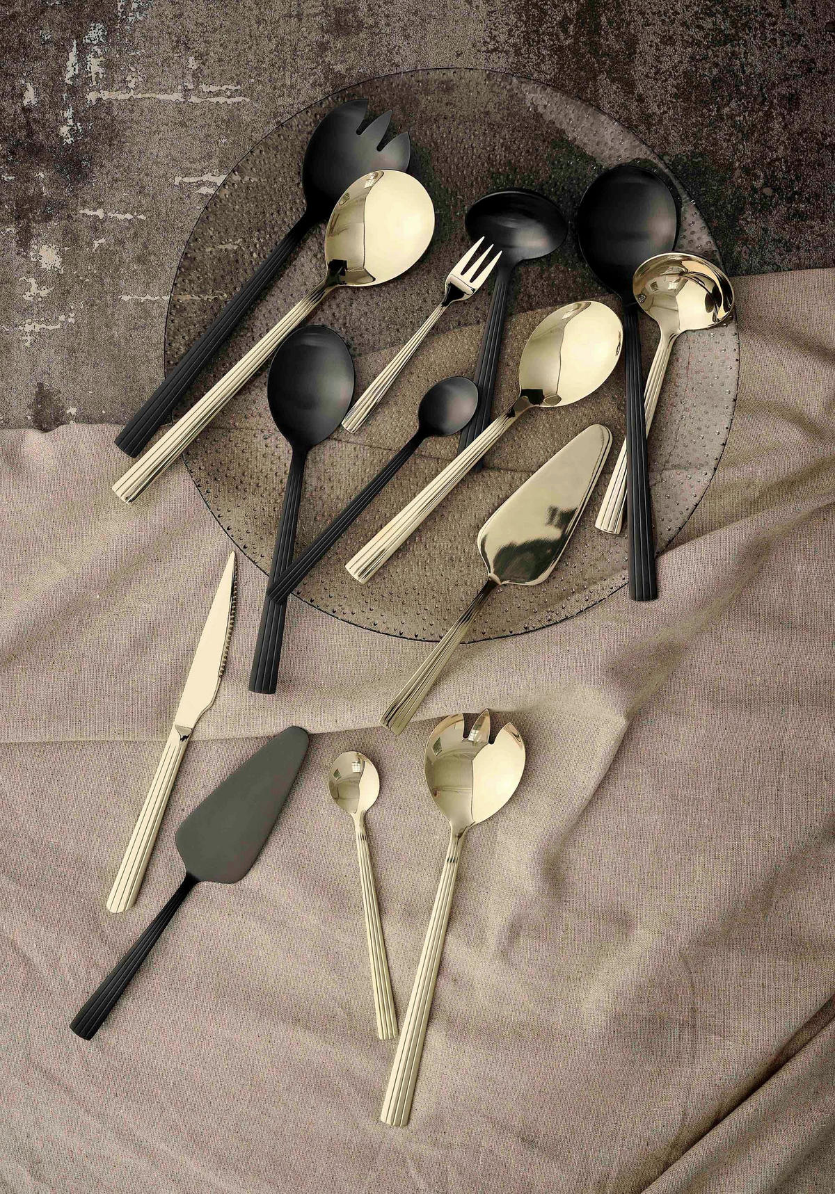 BESTECK-SET RAW 2-teilig Edelstahl   - Schwarz, Basics, Metall - Aida