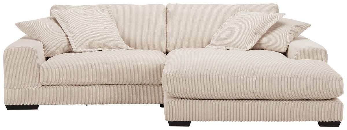 HÖRNSOFFA i manchester beige  - beige/vit, Romantik / Lanthus, trä/textil (280/190cm) - MID.YOU
