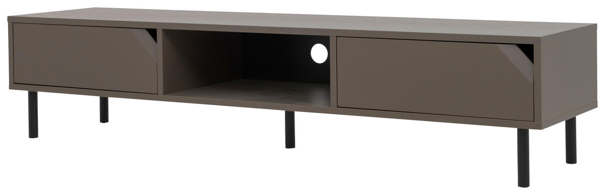 LOWBOARD  in 176,5/39/43 cm  - Taupe/Schwarz, Design, Holzwerkstoff/Metall (176,5/39/43cm)