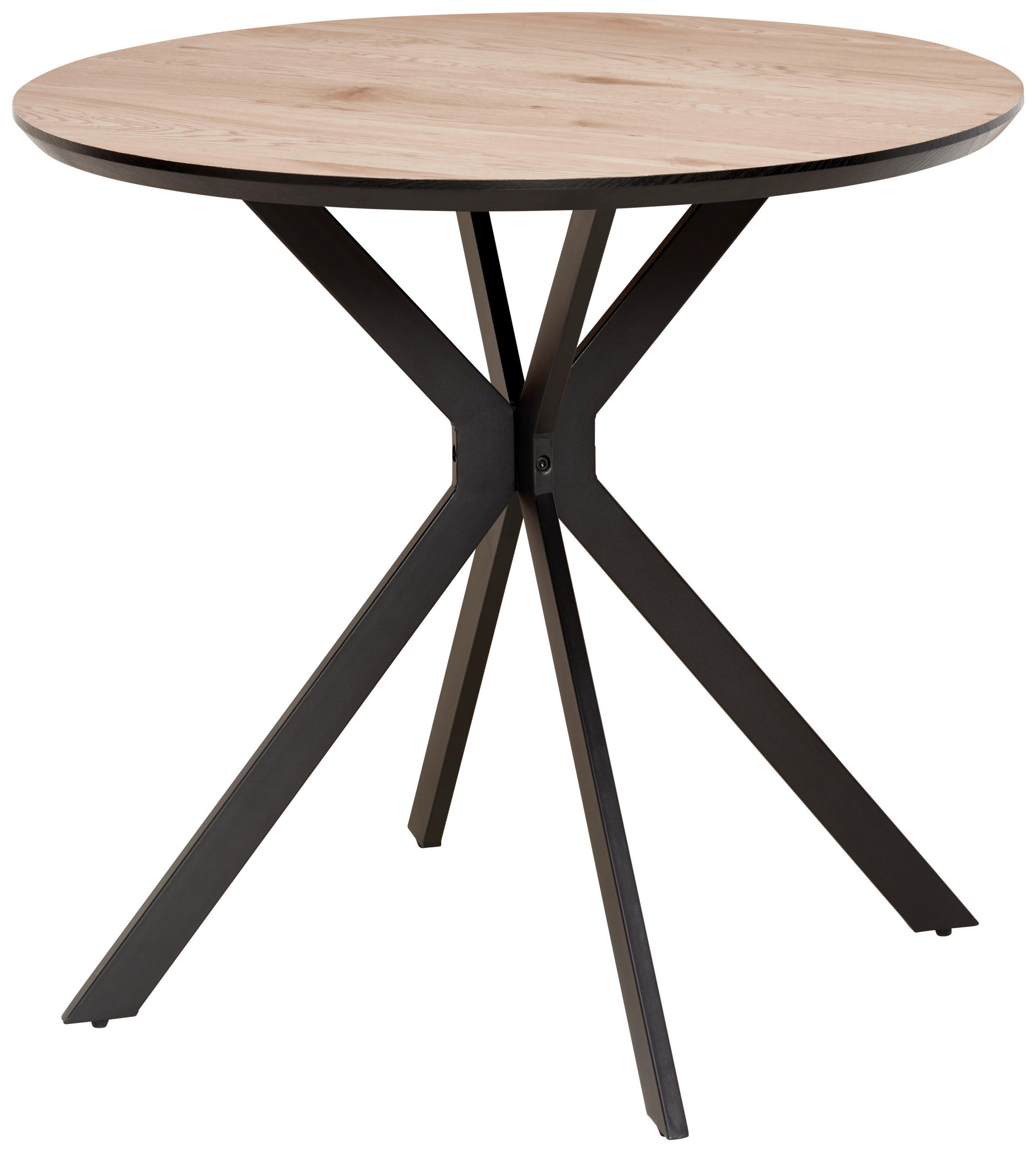 ESSTISCH in Metall, Holzwerkstoff  - Schwarz/Naturfarben, LIFESTYLE, Holzwerkstoff/Metall (100/76/100cm) - Livetastic