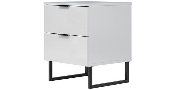 NACHTSCHRANK 45,1/56,7/43 cm  - Schwarz/Weiß, Design, Holzwerkstoff/Metall (45,1/56,7/43cm) - Novel