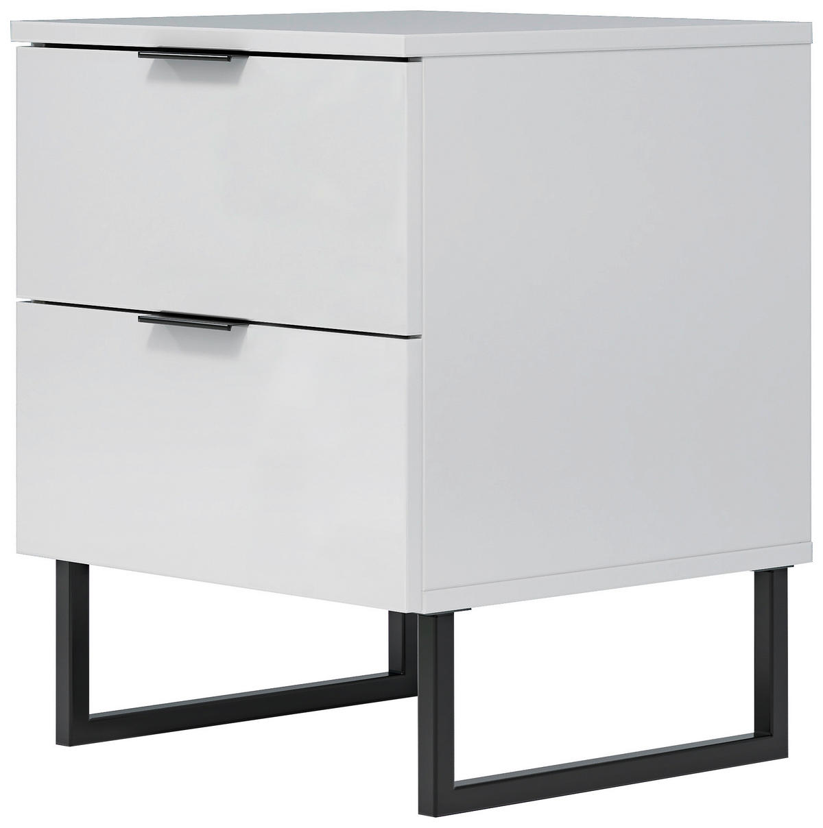 NACHTSCHRANK 45,1/56,7/43 cm  - Schwarz/Weiß, Design, Holzwerkstoff/Metall (45,1/56,7/43cm) - Novel