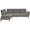ECKSOFA in Webstoff Hellgrau  - Hellgrau/Schwarz, Design, Textil/Metall (223/290cm) - Moderano