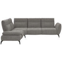 ECKSOFA in Webstoff Hellgrau  223/290 cm  - Hellgrau/Schwarz, Design, Textil/Metall (223/290cm) - Moderano